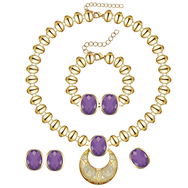 

New Fashion women Wedding Bridal Accessories Party gold-color Jewelry sets African Beads Costume Jewelry Sets for wedding, Picture