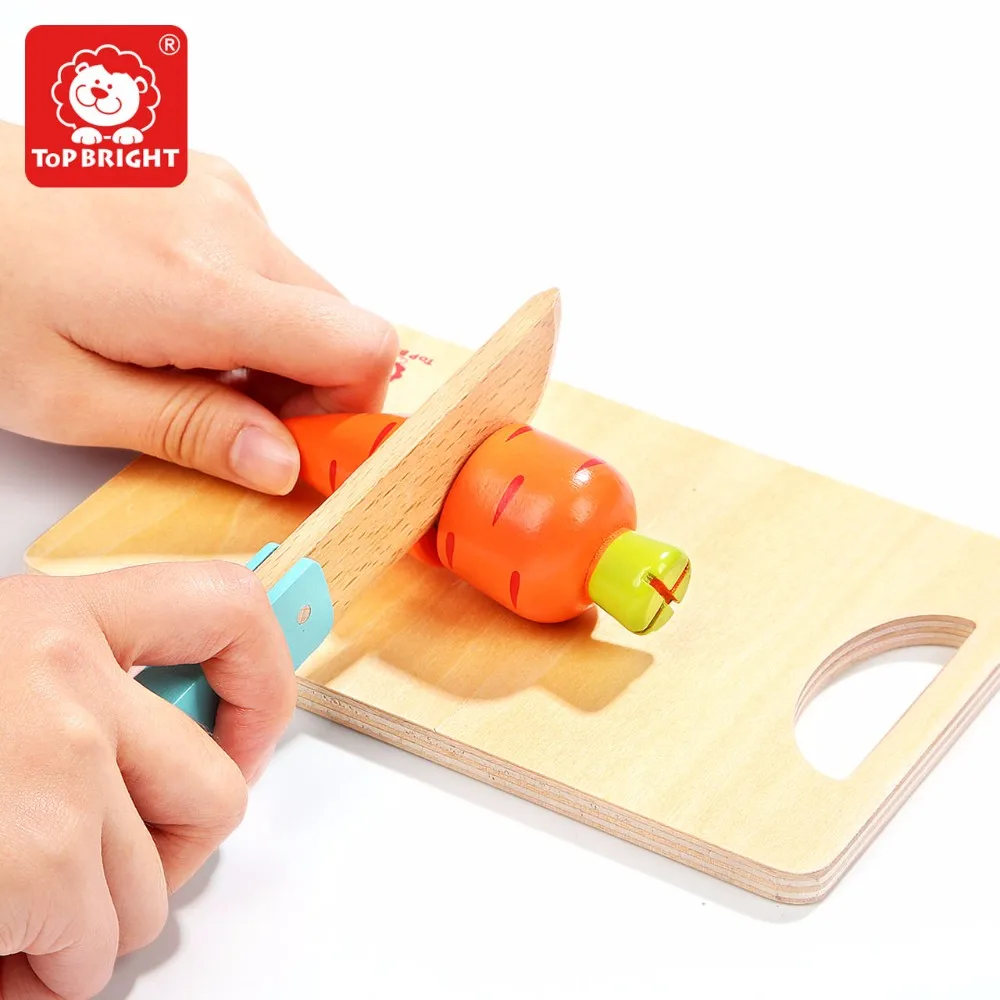 120340 Top Bright Wooden Pretend Play Kids Kitchen Cutting Food Boards