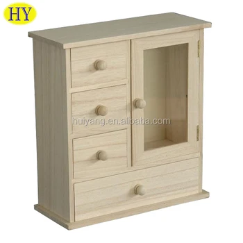 Wholesale Cheap Unfinished Wooden Jewelry Box With Drawers
