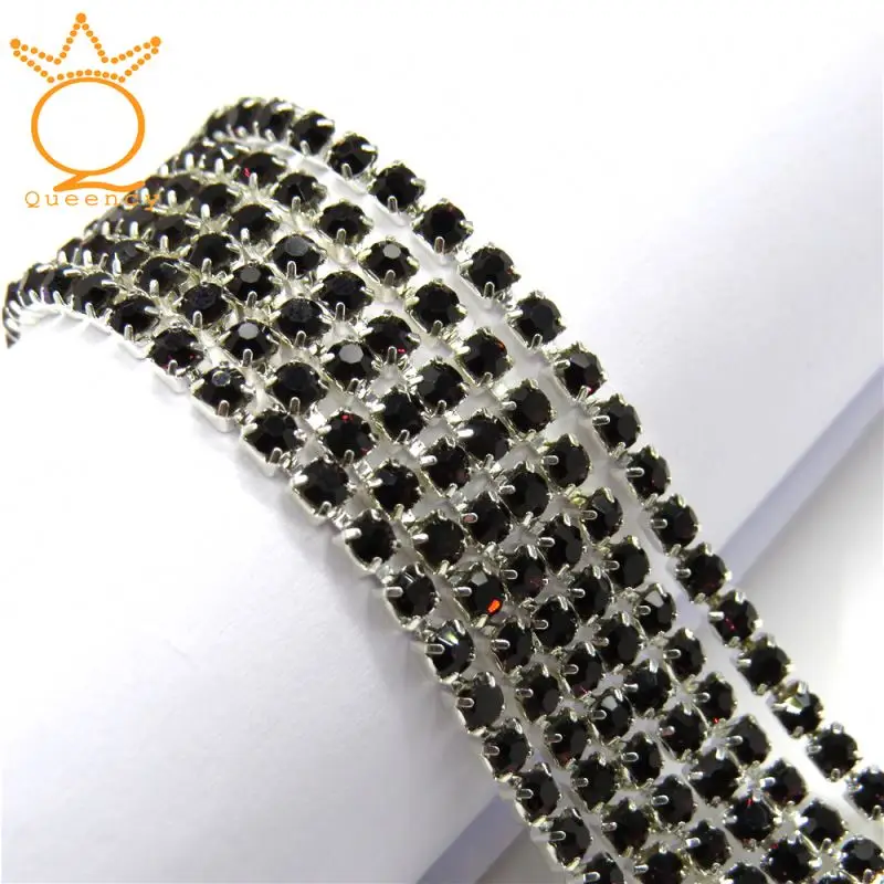 Rhinestone brass chain trim new items strass roll rhinestone cup chain for garment rhinestone decoration chain