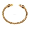 VB3012 Norse Jewelry Men's Bronze Bangle Vintage Handmade Twist Bracelet Bird Head Viking Bangles