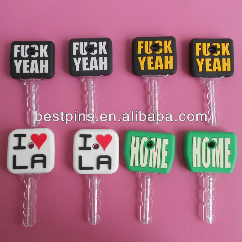 3d Purple House Shape Soft Pvc Key Cover Key Head Caps With Led