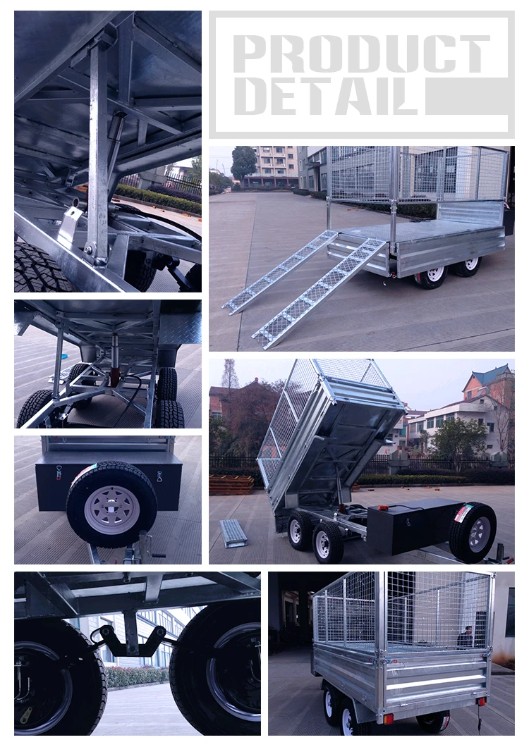 Farm Use Galvanised Heavy Duty Tandem Utility Trailer With Ramp