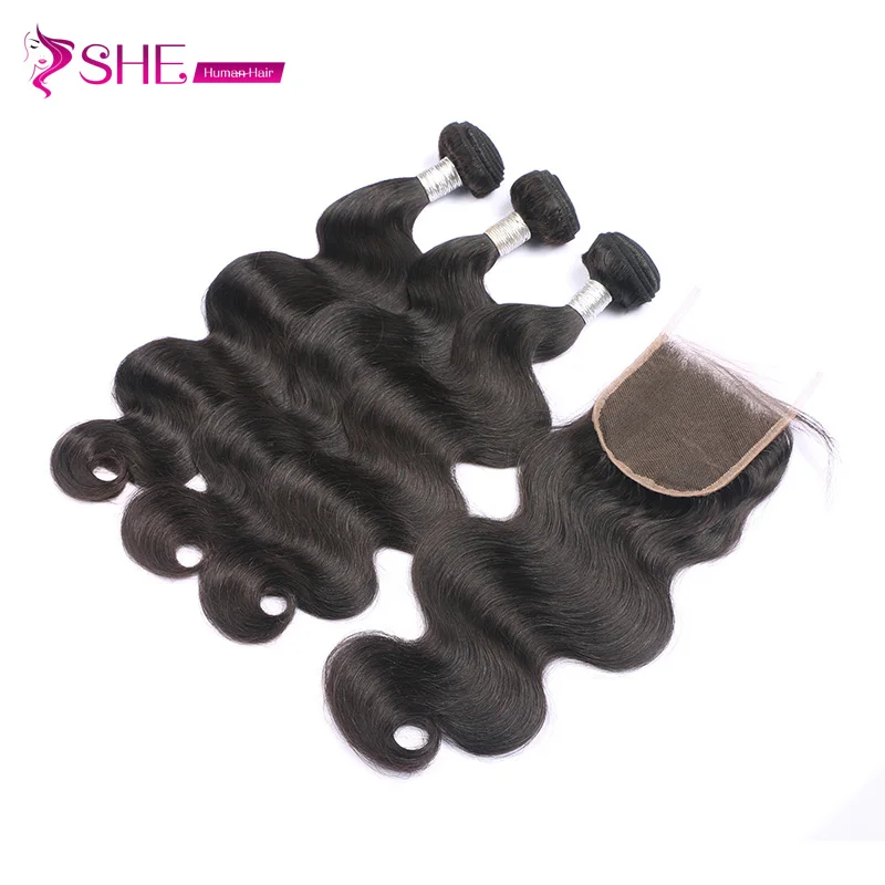 

best selling products 4pcs hair weft and a closure 7A grade 100% cheap human brazilian hair weave, Natural color