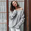 2018 New 8 colors V Neck Twisted Back Sweater Women Jumpers Pullovers Long Sleeve Knitted pull femme Sweater