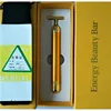 24K Golden Energy Beauty Bar Face Pulse Firming Massager Waterproof Facial Roller Massage Stick KS223