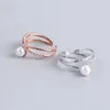 Fancy High Quality Perl 925 Silver Plated Jewelry Ring Open Ring For Lady