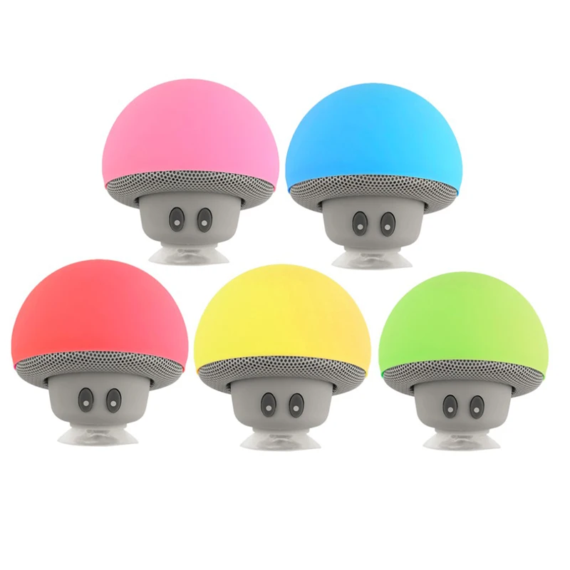 

2017 factory wholesale cheap promotional mini bluetooth speaker cute mushroom bluetooth speaker mobile phone bracket, Black;pink;white;blue;yellow