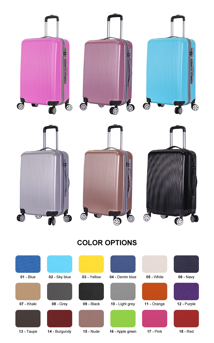 Luggage Suitcase With Four Universal Wheels - Buy Pc +abs Zip Trolley ...