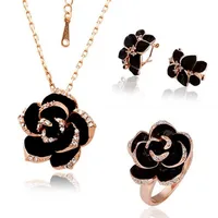 

Jewelry set 2019 fashion rhinestone rose gold enamel jewelry set