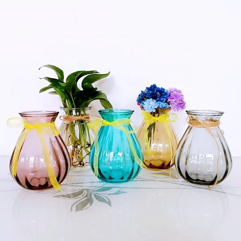 

Fashion Decor Glass Jar With Color Hyacinth Vase Home Modern Glass Flower Vase, Clear