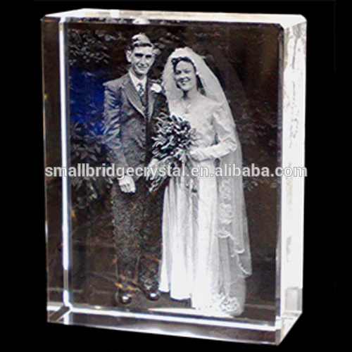 2D Laser Engraved Crystal Photo Frame Custom Crystal Graduation Souvenir factory