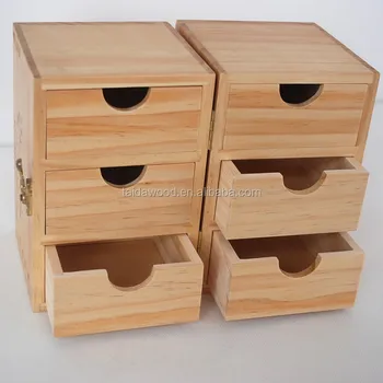 wood box with drawers