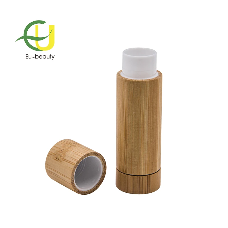 
High-grade bamboo and wood cylinder lipstick tubea or lip balm container 