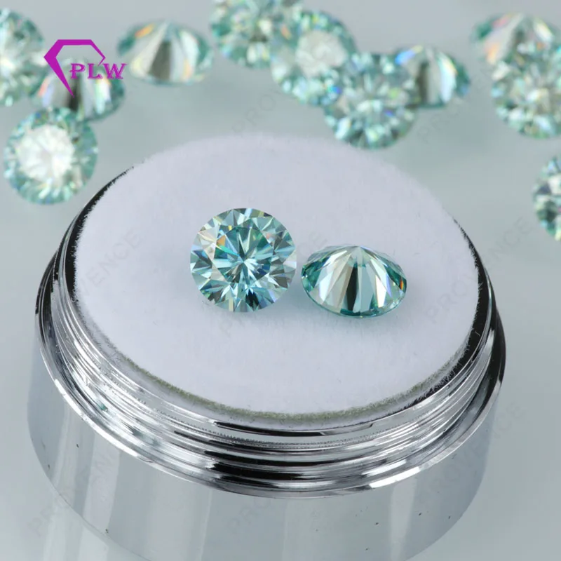 

Cheap price 1 carat light blue green color loose moissanite stones wholesale for jewelry making