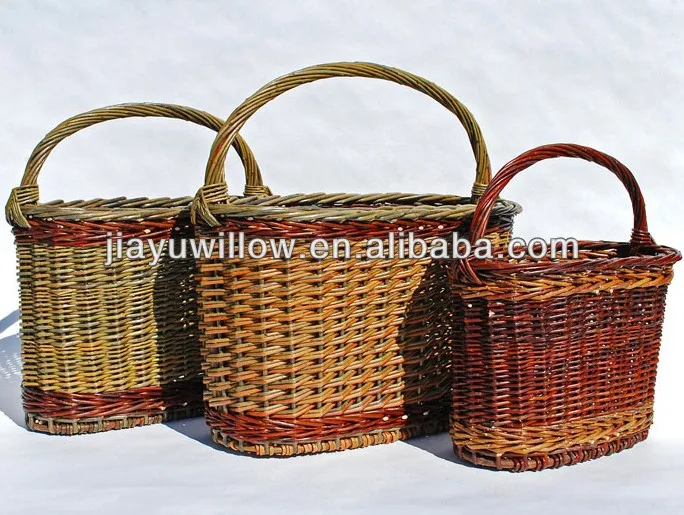 Oval Wicker Baskets With Strong Integral Handles For Fruits Buy Oval