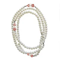 

Beyou New DST Sorority handmade greek costume accessories jewelry Delta Sigma Theta multi layer Long pearl Necklace Jewelry