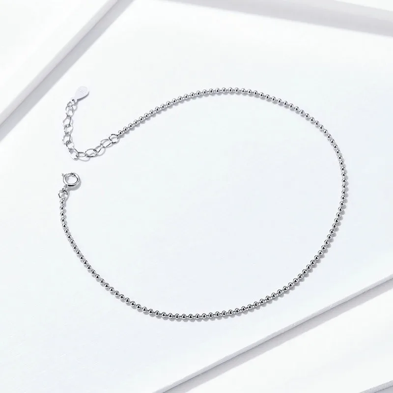 

New Arrival Simple Essential Bead Link Anklets 925 Sterling Silver