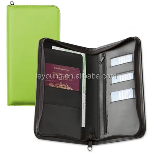 Zipper Leather Passport Document Organizer Travel Wallet Buy Travel