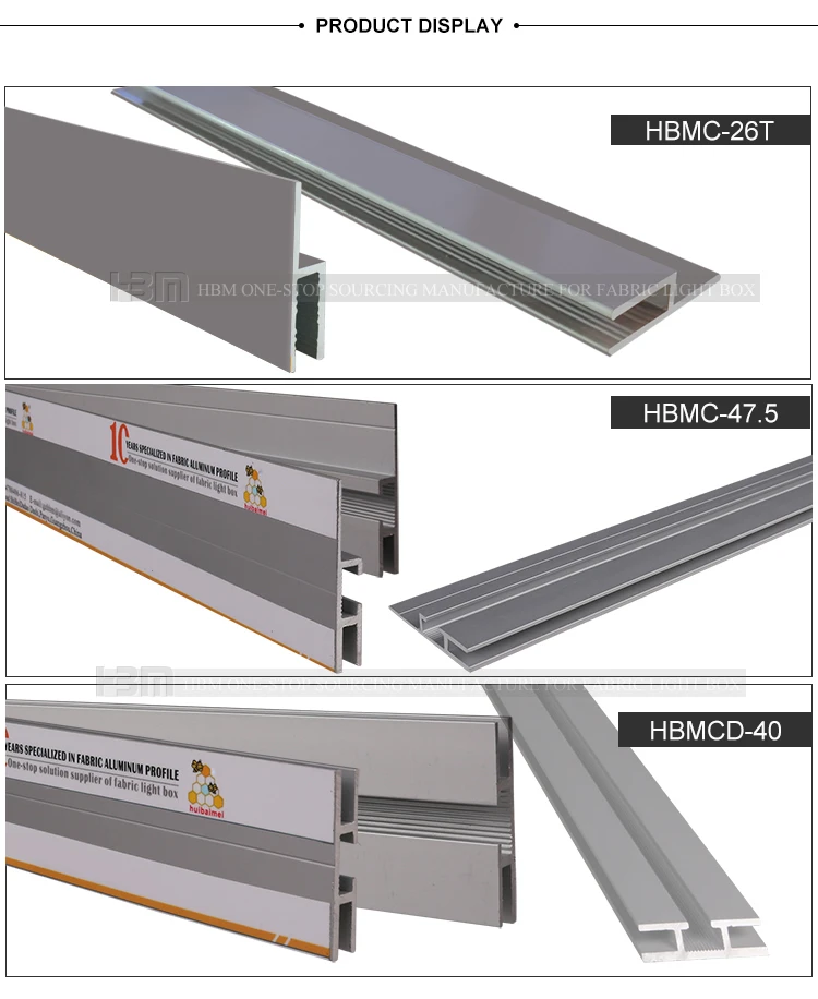 Double Side Support Bar Aluminium Lightbox Frame Banner Extrusion