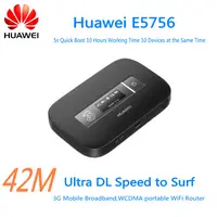 

42M Ultra Fast Power Bank 3G Pocket WiFi Router with SIM Card Slot Huawei E5756