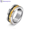 Stainless Steel Roman Numerals III IV V Mixed Color Engagement Ring for Girls