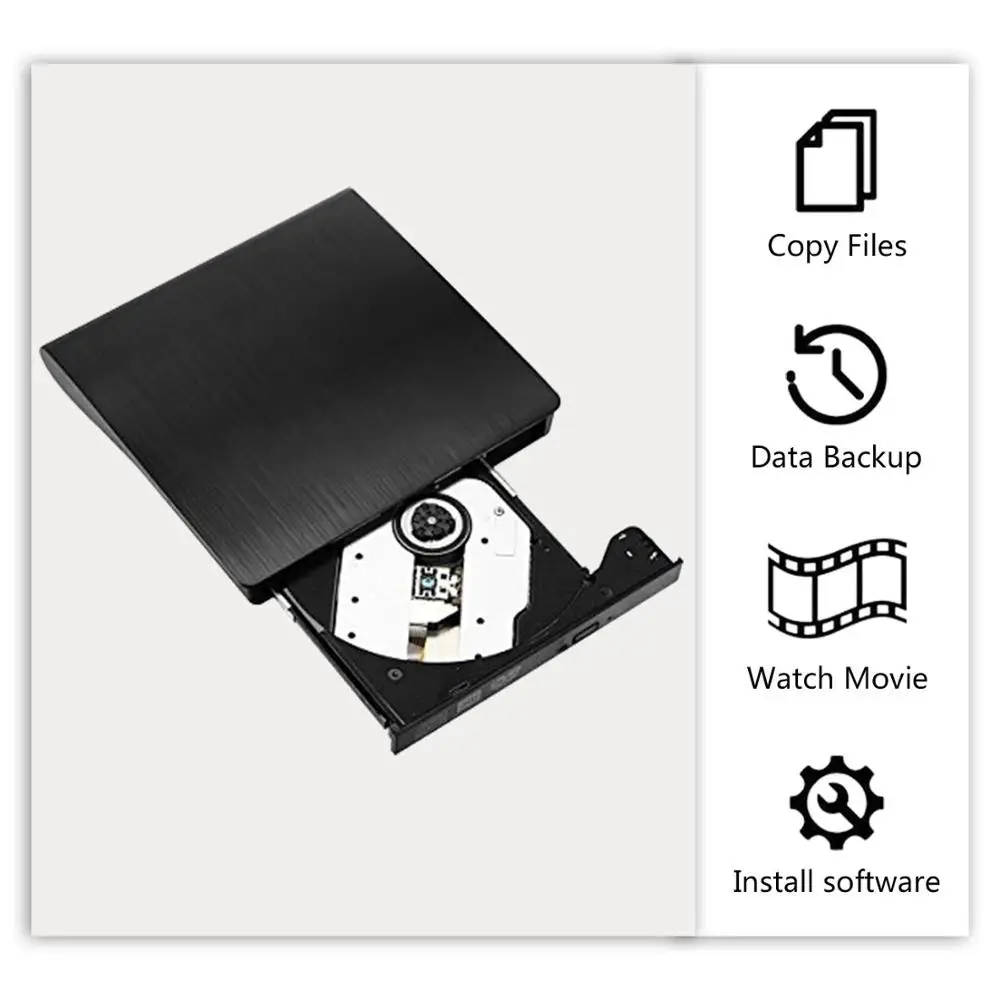 
External DVD/CD Drives Portable CD DVD +/-RW Optical Drive Burner High Speed Data Transfer USB 3.0 Compatible with PC Desktop 