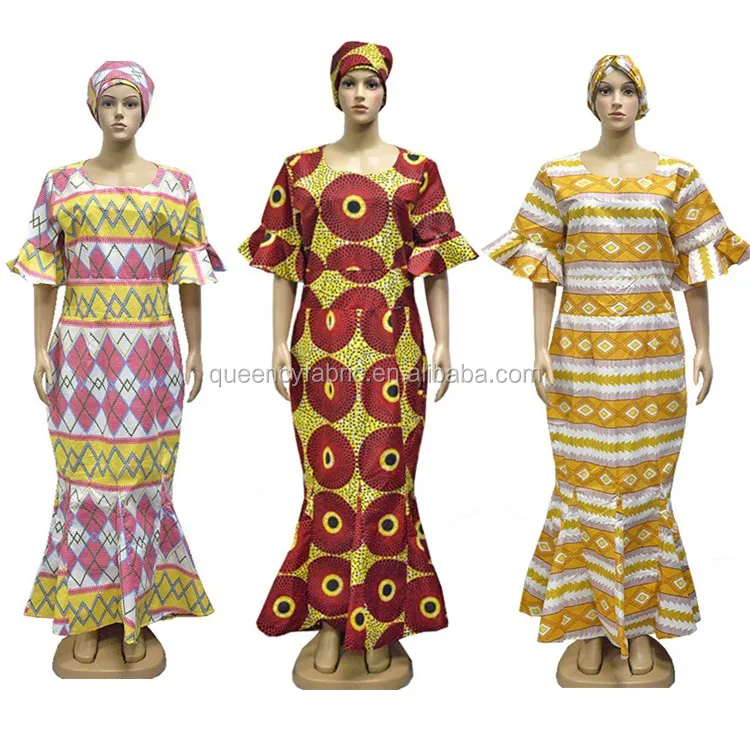 Custom Dress With Headscarf African Traditional Clothing
