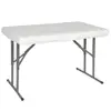 18'' W x 72'' L Outdoor HDPE White Plastic Top Folding Camping Picnic Table