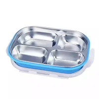 

colorful 304 Stainless Steel Thermal Lunch Box and Plastic Food Containers Bento Insulated Lunchbox with Compartment
