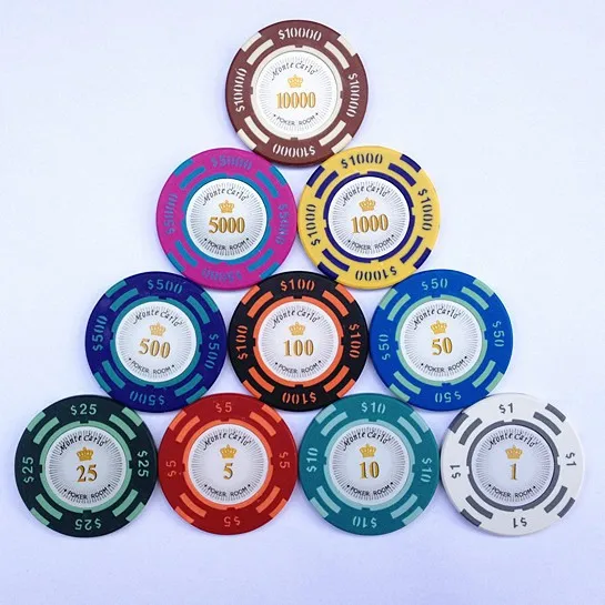 high quality 14g monte carlo clay poker chips