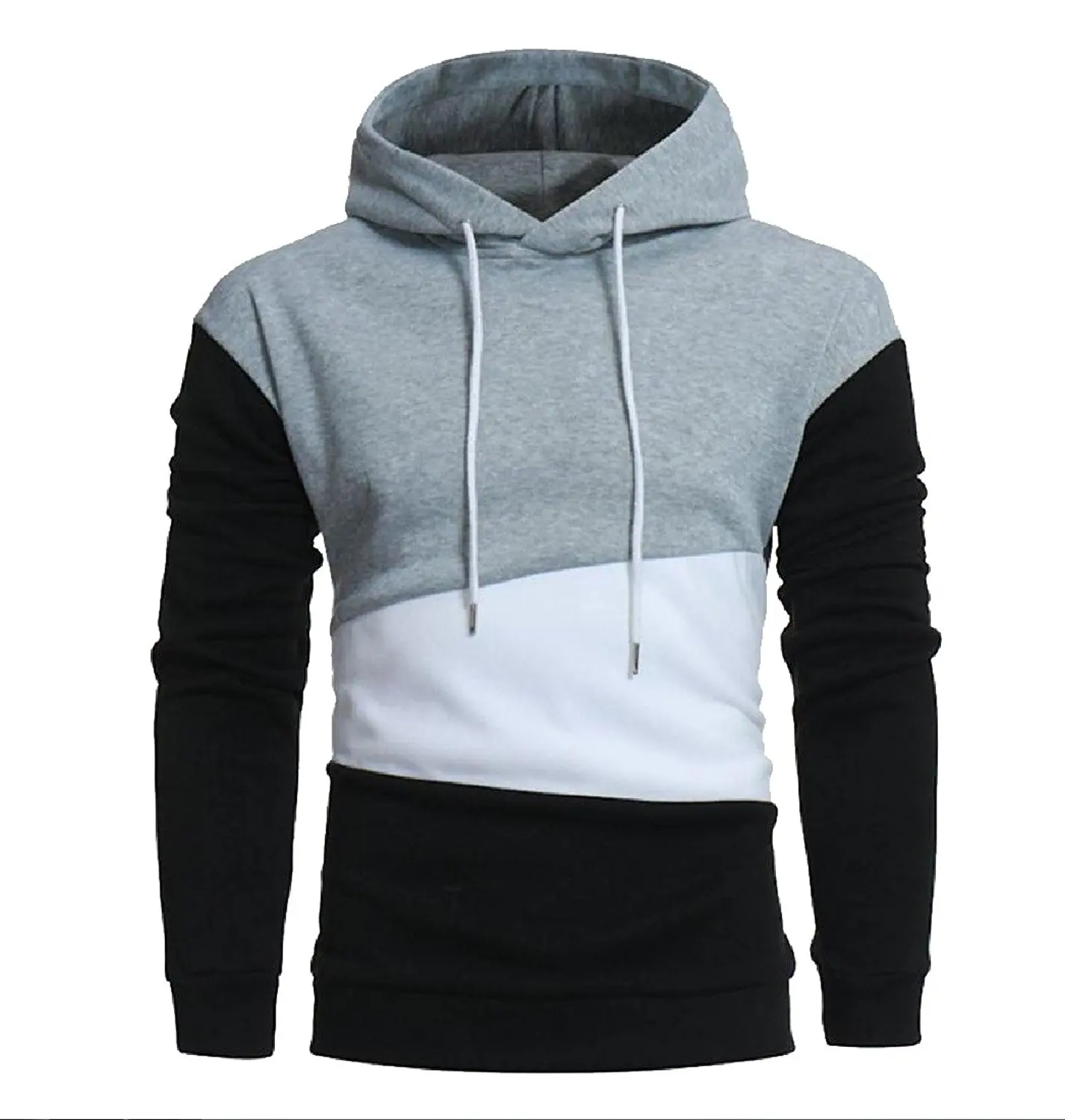 QueenHandsMen QueenHands Men Drawstring Novelty Hood Camouflage Pullover Tunic Sweatshirt