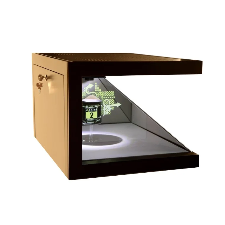 

3 Sided Hologram 3D Display Cabinet Holographic Projection Tempered Glass