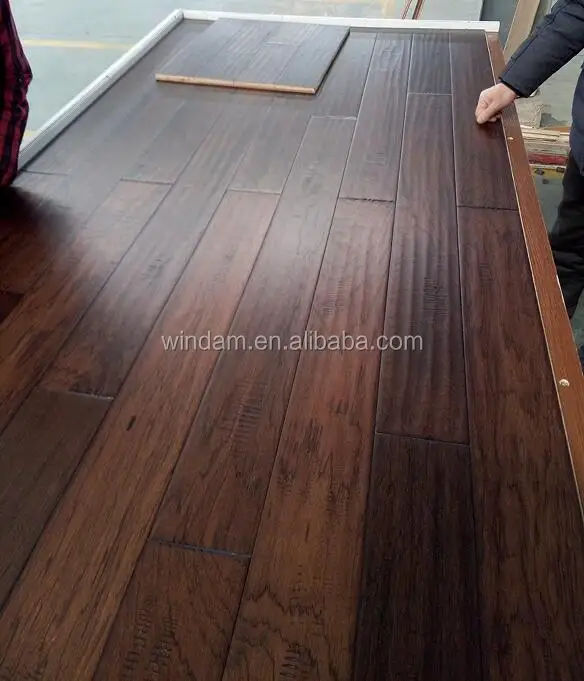 Hand Scraped Coffee Color Hickory Engineered Wood Flooring Buy
