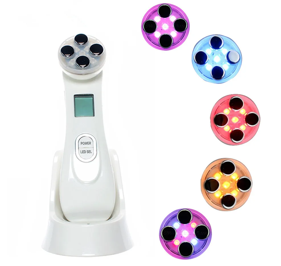 

6 in 1 Face Lifting Beauty Device Microcurrent facial massage EMS RF Face Beauty Machine with LCD Screen