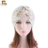Wholesale Fashion Village Floral Headwrap Bandanas Knotted Style Headcovers Cotton Turban Bonnet Cap Women TJM-412