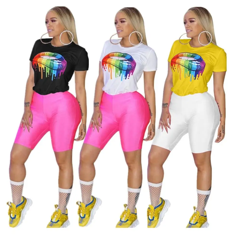 

CQ5180 women fashion printed short sleeve t shirt, N/a