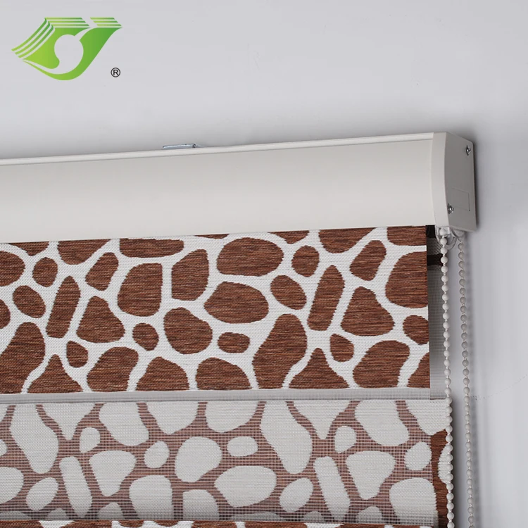 
Hot selling on Amazon Ebay horizontal leopard pattern window sun shades zebra blinds curtain 