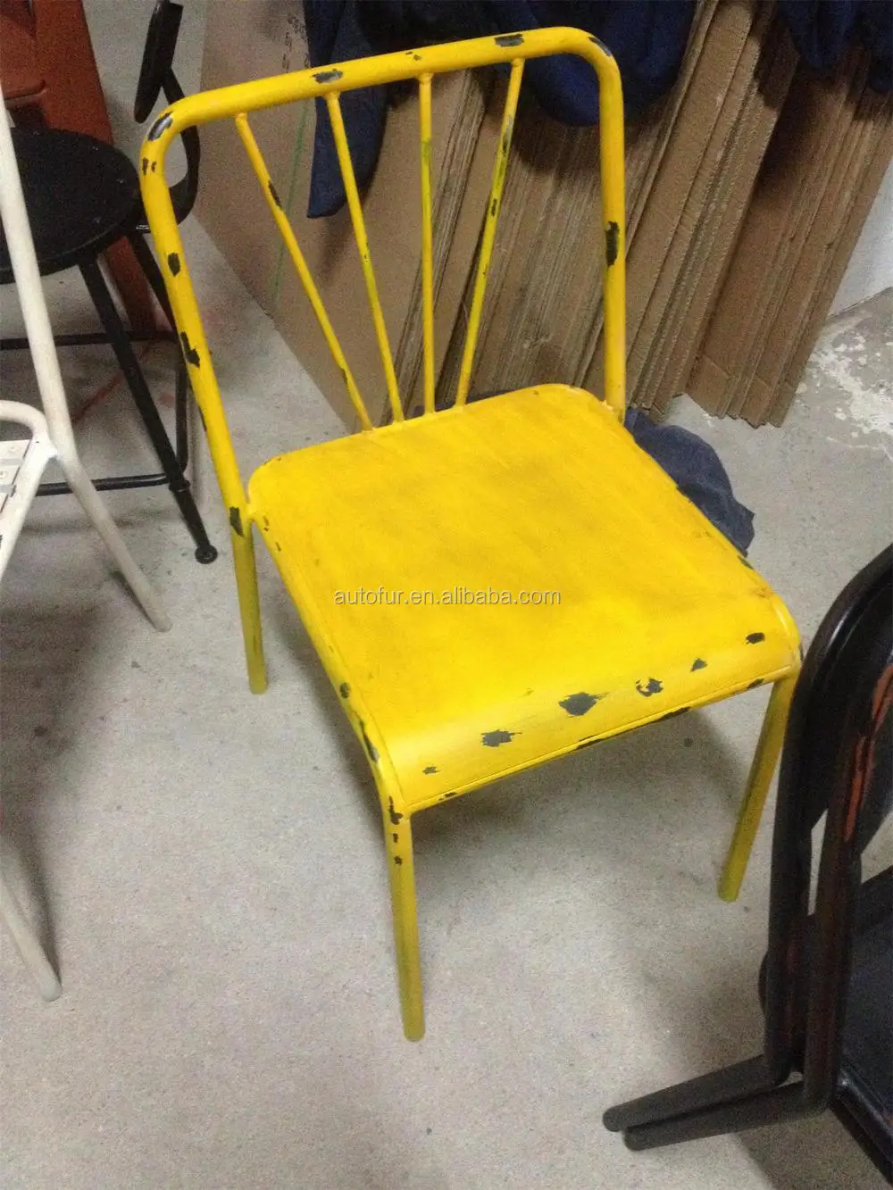 Retro Metall Terrasse Stuhl Metall Industrielle Vintage Stuhl Fabrik