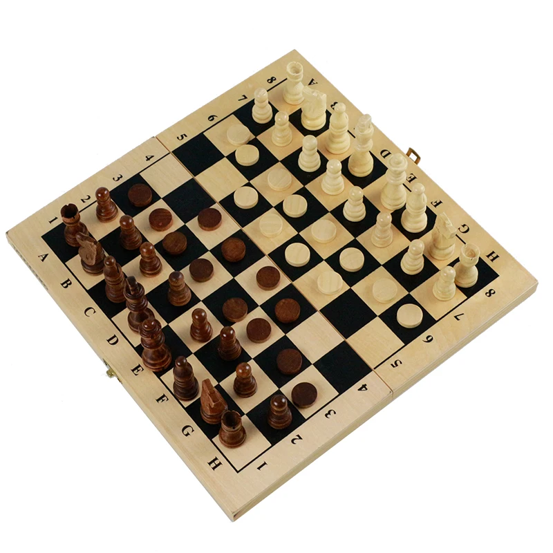 

Wholesale Folding Wooden Chess Game Chess Set Manufacturer Chess Board, Mahogany wood color