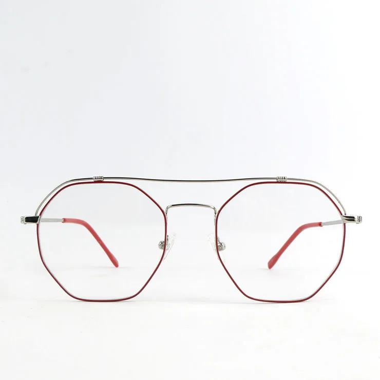 

2019 new arrival new design metal double color eyewear frames with double bridge China eyeglasses manufacturer, Avalaible