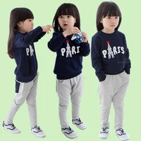 

2017 New Style Autumn Sport Suit With Printed T-Shirt For Girls