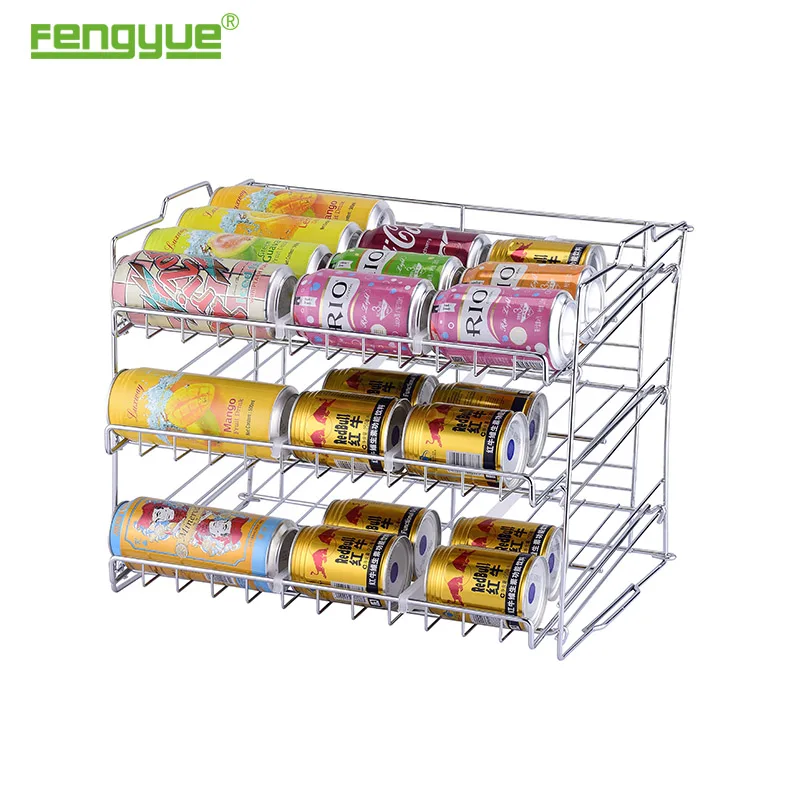 

Fengyue Chrome Canned Food Display Rack,Stackable Can Rack Organizer