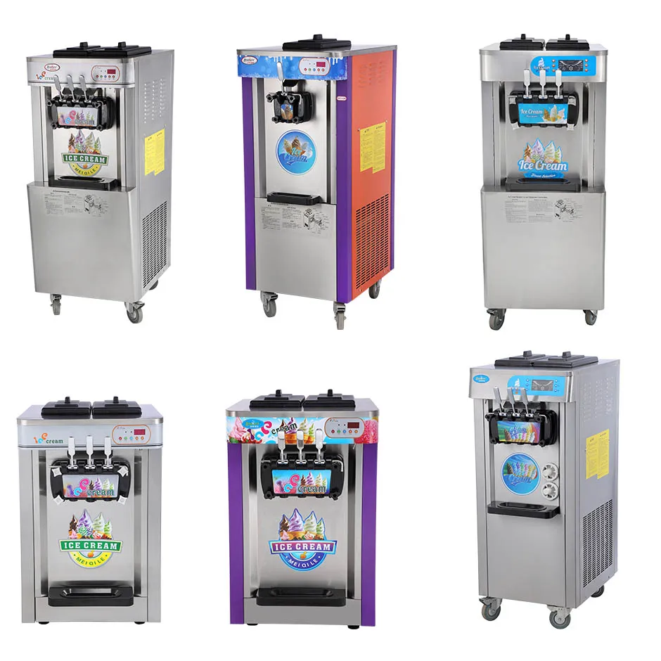 New Stainless steel italian Three Flavours soft frozen yogurt Ice Cream Machine