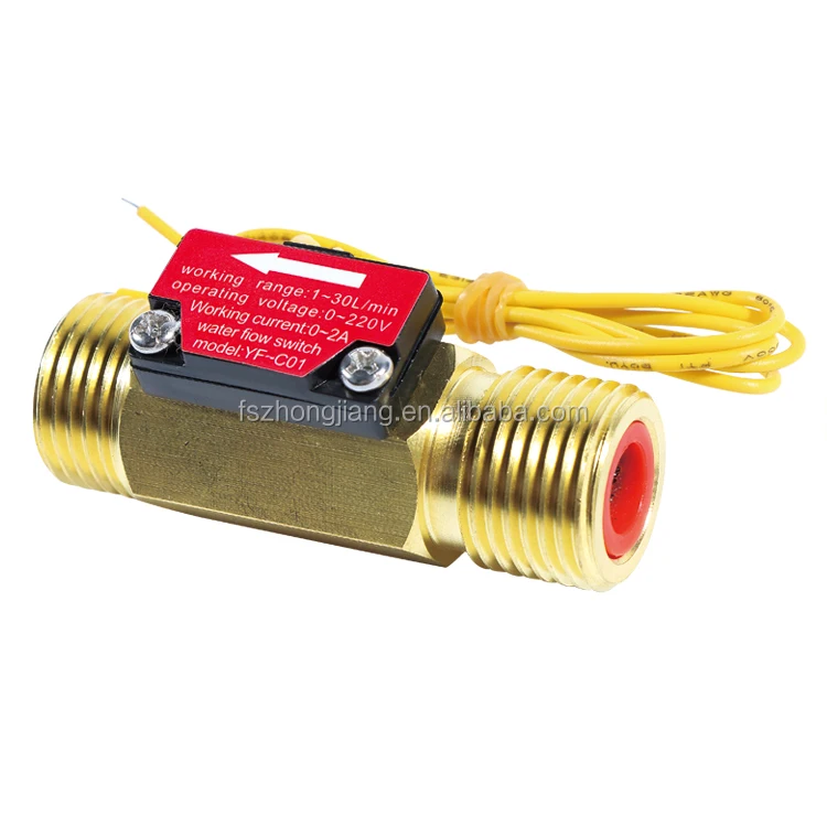 Sea Yf-c01 0-220v Liquid Water Flow Sensor Switch G1/2 Thread Ports
