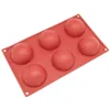 6 Cavity Half Circle Silicone Mold for Making Delicate Chocolate Desserts, Ice Cream Bombes, Cakes, Soap