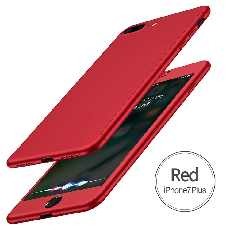 

RANVOO Full Cover PC Mobile Phone Case Cover Manufacturing with Button Sticker and Screen Protector /7Plus, Black;red;gold;silver