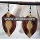 Burnt Red Shield Cow Bone Earring - Kenya