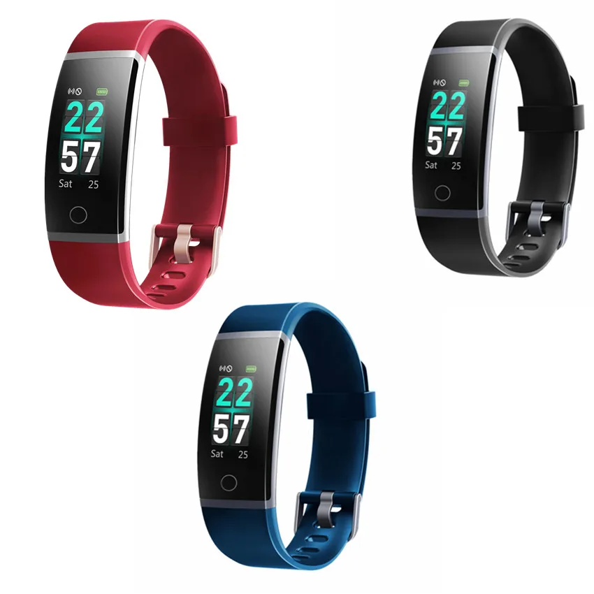 

DO Smart Bracelet Color Screen IP68 Waterproof Heart Rate FitnessTracker, Black;blue;purple;black and gold