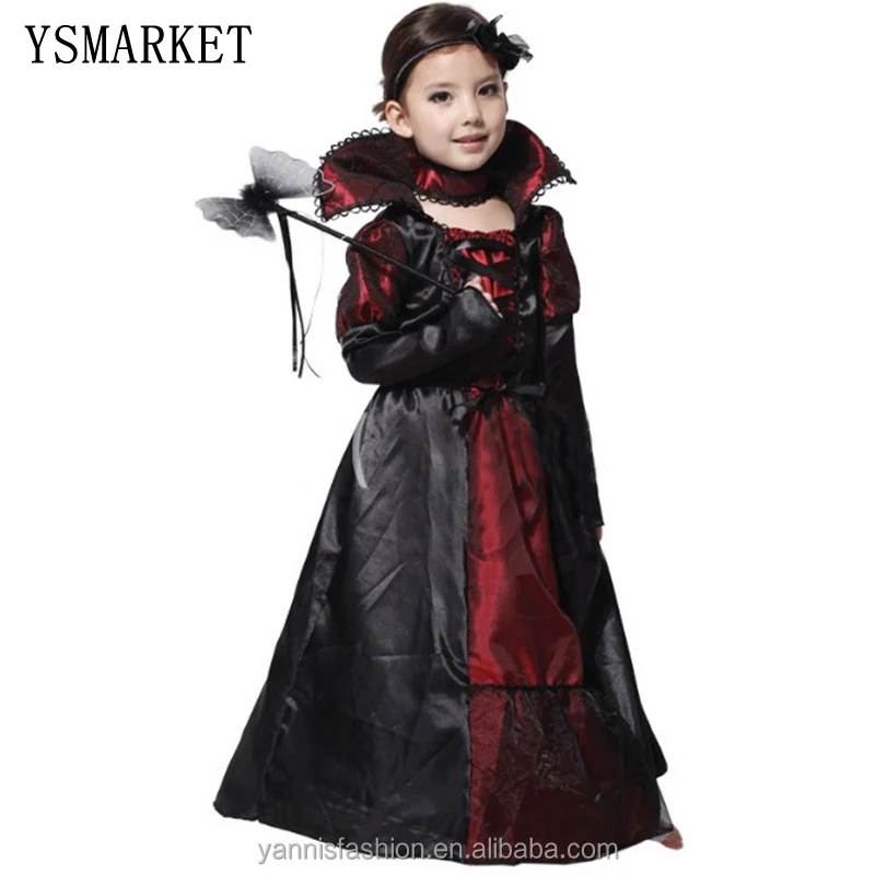 

Children Girls Princess Vampire Costumes Children's Day Halloween Costume for Kids Long Dress Carnival Party Cosplay E0108, N/a